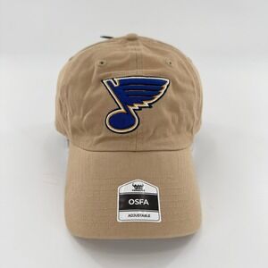 Fan Favorite St. Louis Blues NHL Dad Hat Modern Mens OSFA Khaki Tan Baseball Cap